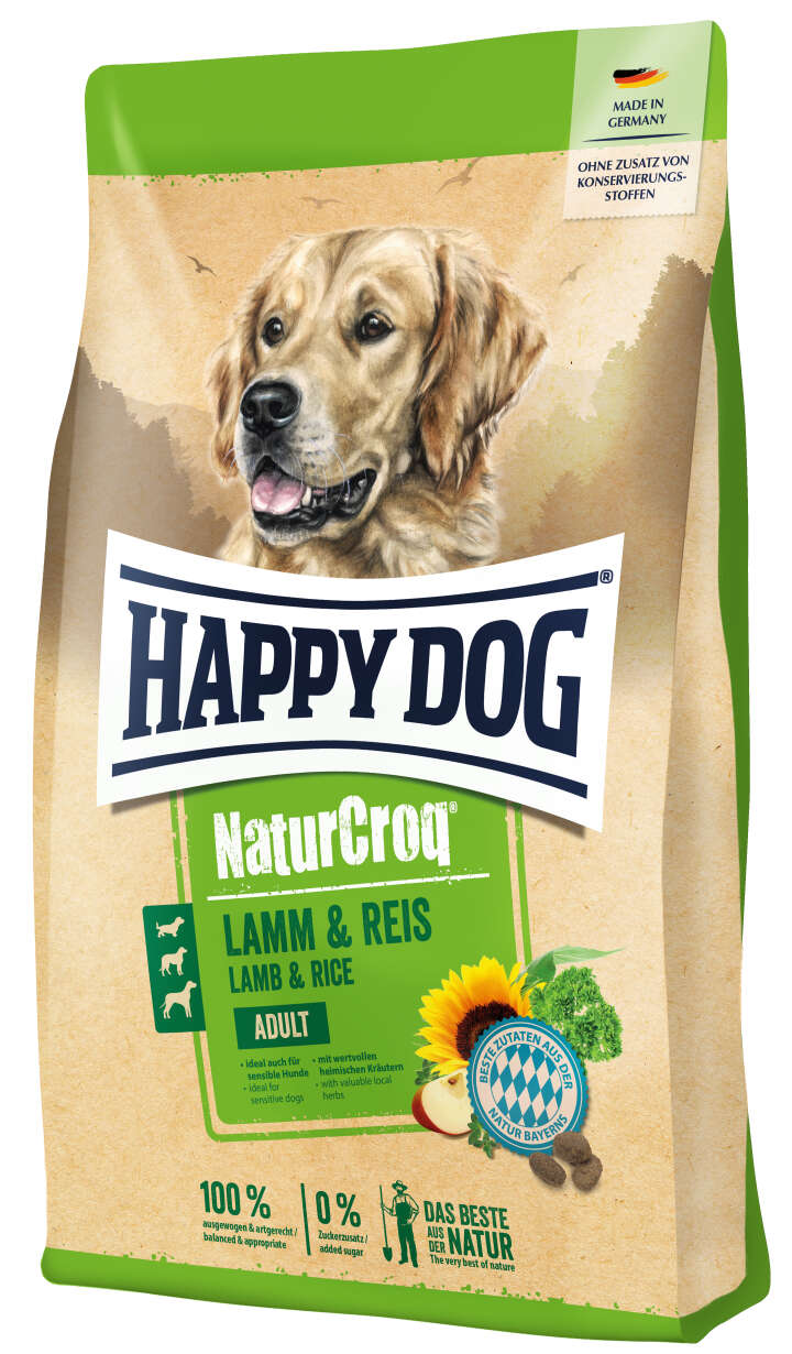 HAPPY DOG Hunde-Trockenfutter Premium NaturCroq Lamm + Reis